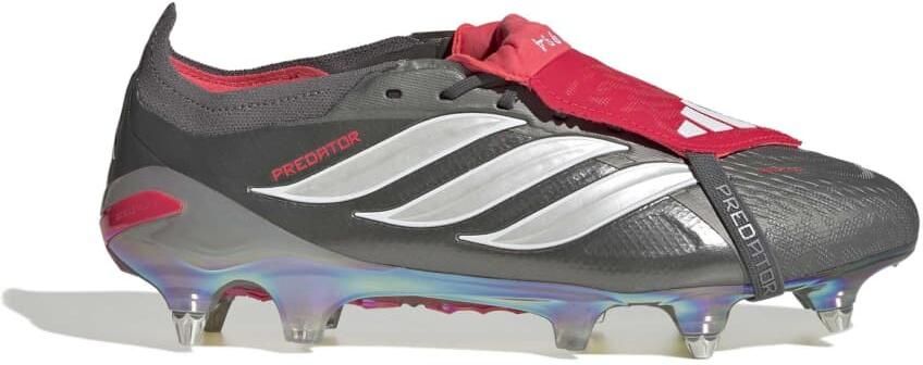 Adidas Predator Elite FT IJzeren-Nop Voetbalschoenen (SG) Donkergrijs Wit Zilver Rood