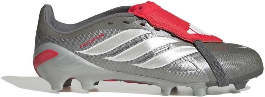 Adidas Predator League FT Gras Voetbalschoenen (FG) Kids Donkergrijs Wit Zilver Rood