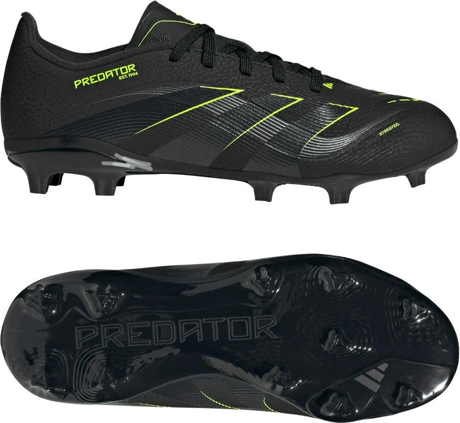 Adidas Predator League Gras Kunstgras Voetbalschoenen (MG) Kids Zwart Donkergrijs Neongeel - Foto 2