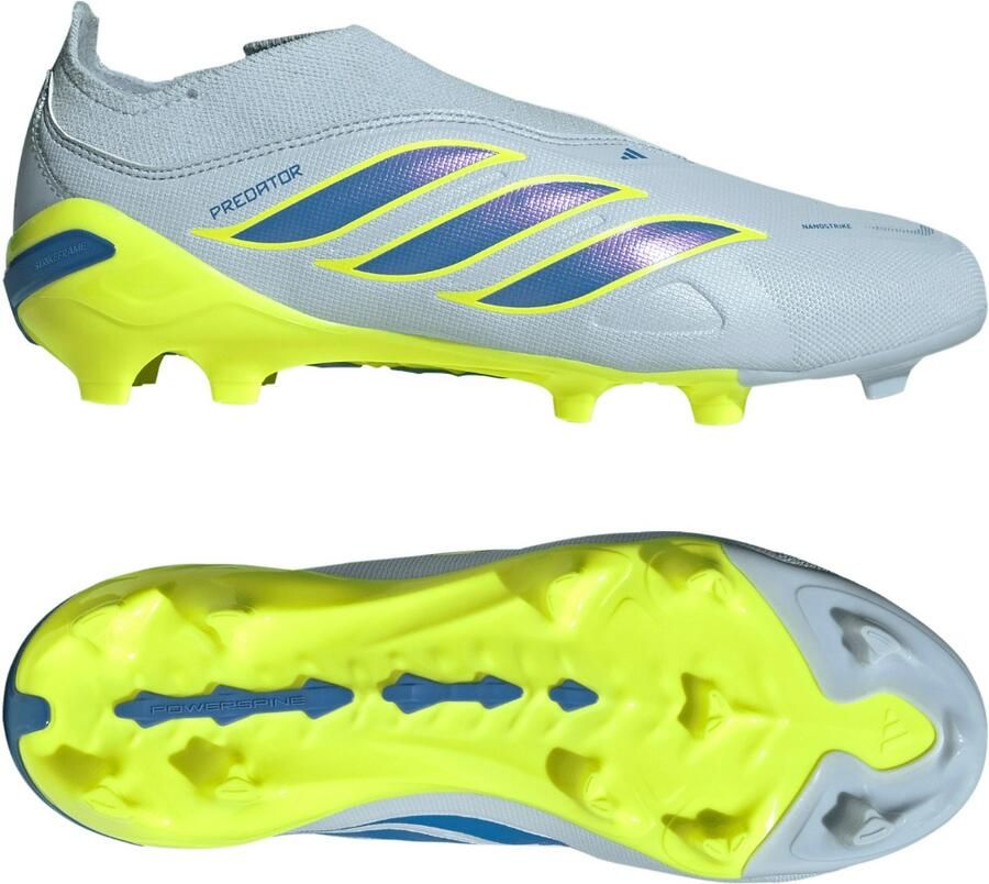 Adidas Predator League Veterloze Gras Voetbalschoenen (FG) Kids Lichtblauw Blauw Geel