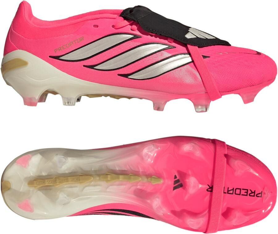 Adidas Predator Pro FT Gras Voetbalschoenen (FG) Felroze Zilvergrijs Zwart Goud