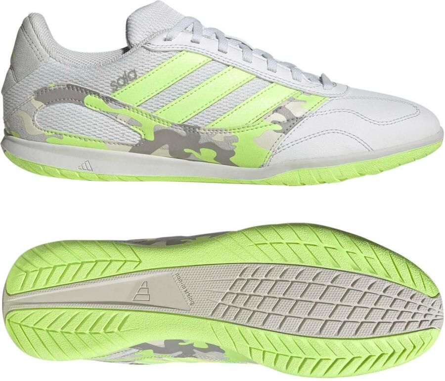 Adidas Super Sala III Zaalvoetbalschoenen (IN) Lichtgrijs Lichtgroen Lime