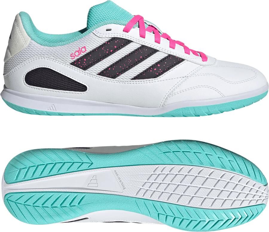 Adidas Super Sala III Zaalvoetbalschoenen (IN) Wit Zwart Turquoise Roze