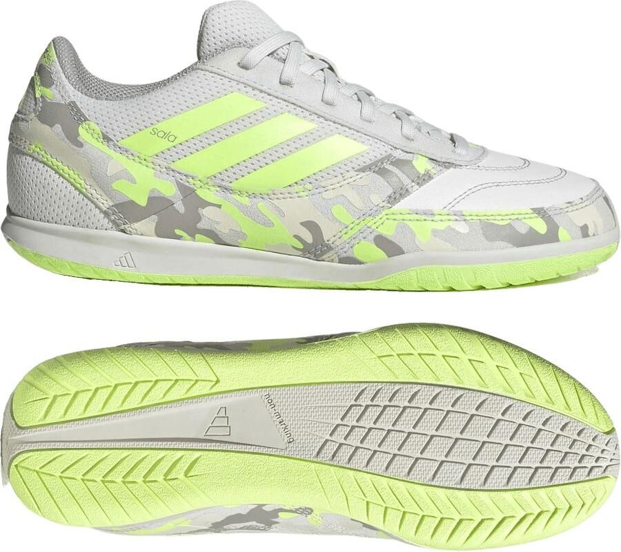 Adidas Top Sala Competition II Zaalvoetbalschoenen (IN) Kids Lichtgrijs Lichtgroen Lime