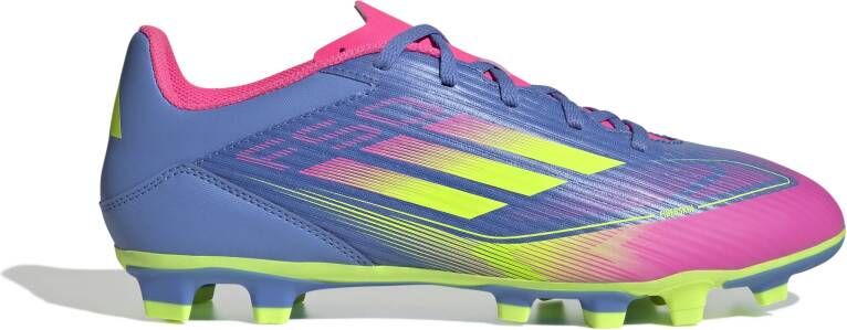 Adidas F50 Club Gras Kunstgras Voetbalschoenen (MG) Blauw Neongeel Roze