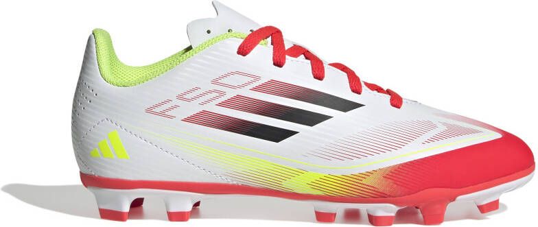 Adidas F50 Club Gras Kunstgras Voetbalschoenen (MG) Kids Wit Rood Zwart Geel