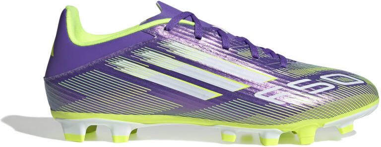 Adidas F50 Club Gras Kunstgras Voetbalschoenen (MG) Paars Wit Neongeel