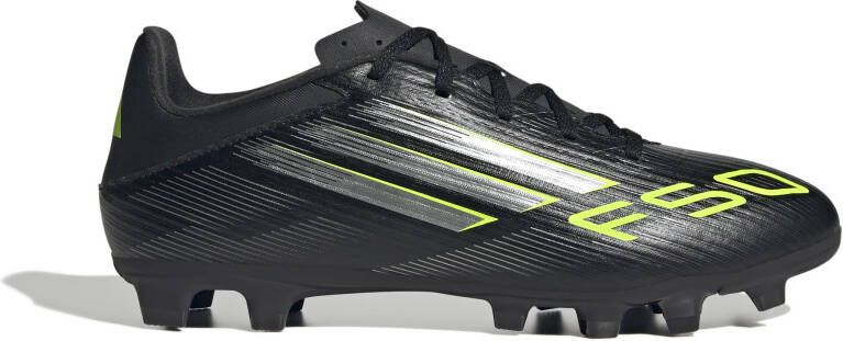 Adidas F50 Club Gras Kunstgras Voetbalschoenen (MG) Zwart Zilver Neongeel