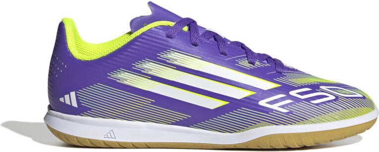 Adidas F50 Club Zaalvoetbalschoenen (IN) Kids Paars Wit Neongeel