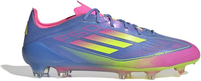 Adidas F50 Elite Gras Voetbalschoenen (FG) Blauw Neongeel Roze