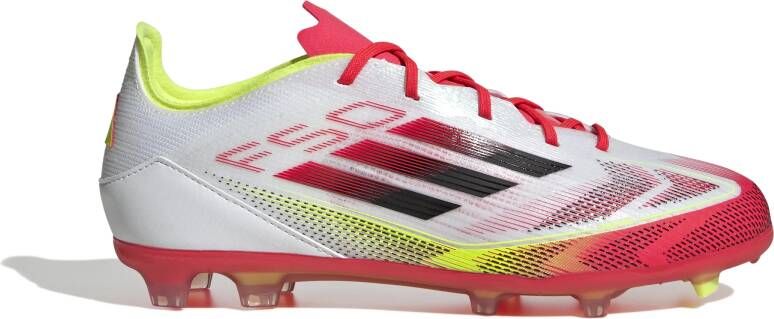 Adidas F50 Elite Gras Voetbalschoenen (FG) Kids Wit Rood Zwart Geel