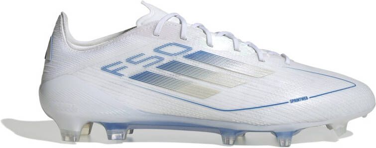 Adidas F50 Elite Gras Voetbalschoenen (FG) Wit Blauw Zilver