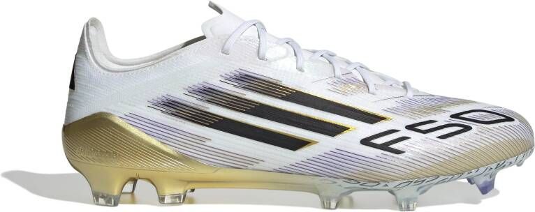 Adidas F50 Elite Gras Voetbalschoenen (FG) Wit Zwart Goud