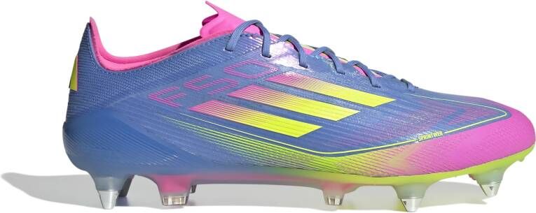 Adidas F50 Elite IJzeren-Nop Voetbalschoenen (SG) Blauw Neongeel Roze
