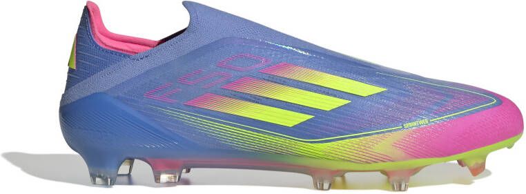 Adidas F50 Elite Veterloze Gras Voetbalschoenen (FG) Blauw Neongeel Roze