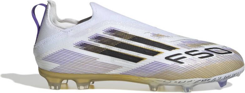 adidas F50 Elite Veterloze Gras Voetbalschoenen (FG) Kids Wit Zwart Goud