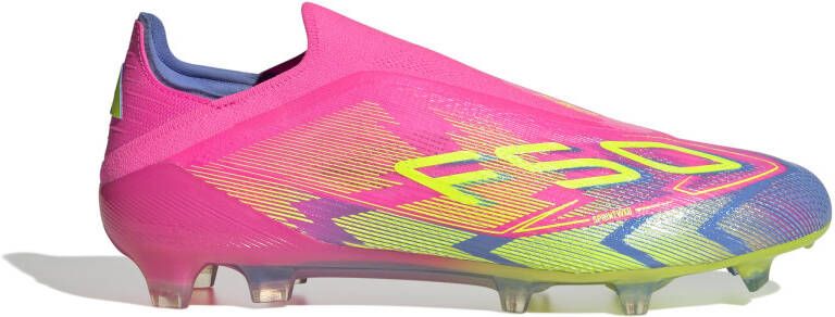 Adidas F50 Elite Veterloze Gras Voetbalschoenen (FG) Roze Neongeel Blauw