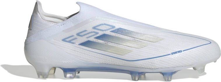 Adidas F50 Elite Veterloze Gras Voetbalschoenen (FG) Wit Blauw Zilver