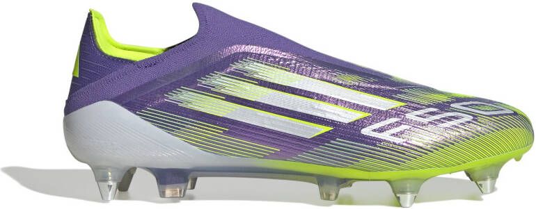 Adidas F50 Elite Veterloze IJzeren-Nop Voetbalschoenen (SG) Paars Wit Neongeel