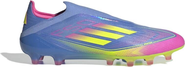 Adidas F50 Elite Veterloze Kunstgras Voetbalschoenen (AG) Blauw Neongeel Roze