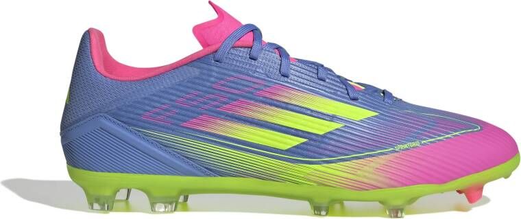 Adidas F50 League Gras Kunstgras Voetbalschoenen (MG) Blauw Neongeel Roze