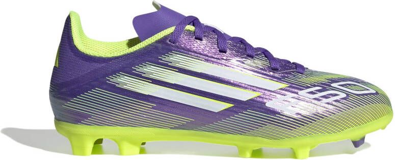 Adidas F50 League Gras Kunstgras Voetbalschoenen (MG) Kids Paars Wit Neongeel