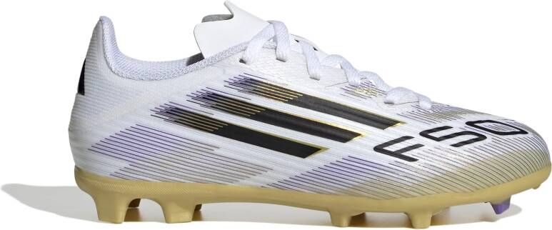 Adidas F50 League Gras Kunstgras Voetbalschoenen (MG) Kids Wit Zwart Goud