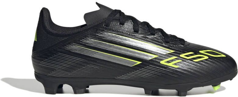 Adidas F50 League Gras Kunstgras Voetbalschoenen (MG) Kids Zwart Zilver Neongeel