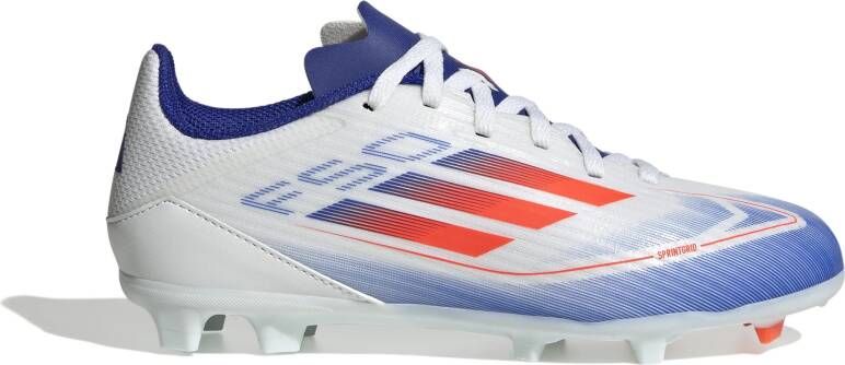 adidas F50 League Gras Voetbalschoenen (FG) Kids Wit Rood Blauw