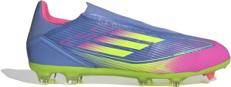 Adidas F50 League Veterloze Gras Kunstgras Voetbalschoenen (MG) Blauw Neongeel Roze