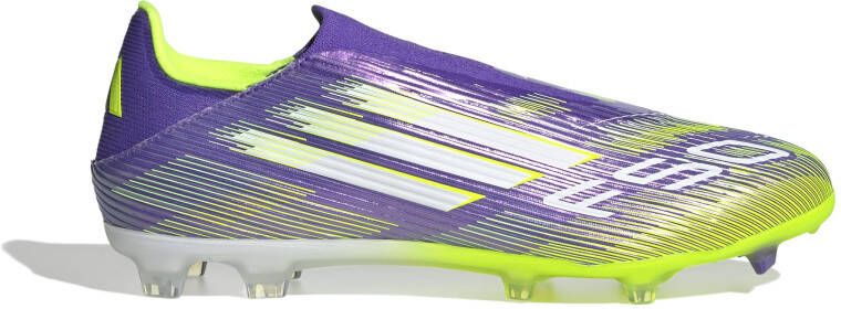 Adidas F50 League Veterloze Gras Kunstgras Voetbalschoenen (MG) Paars Wit Neongeel