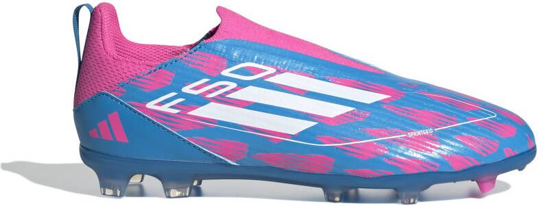 adidas F50 League Veterloze Gras Kunstgras Voetbalschoenen (MG) Kids Blauw Roze Wit