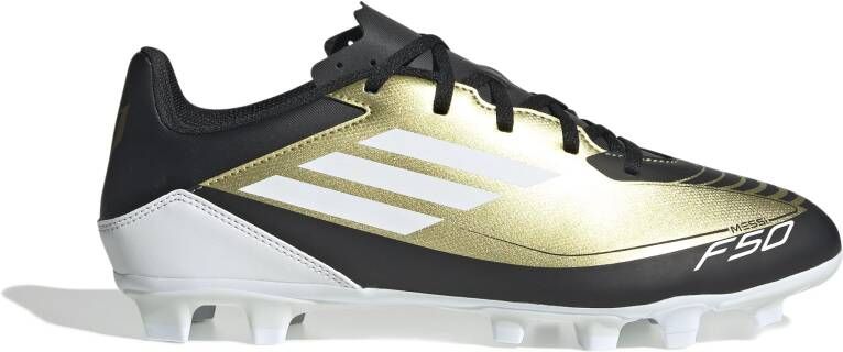Adidas F50 Messi Club Gras Kunstgras Voetbalschoenen (FxG) Goud Zwart Wit