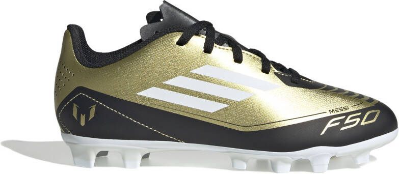 adidas F50 Messi Club Gras Kunstgras Voetbalschoenen (FxG) Kids Goud Zwart Wit