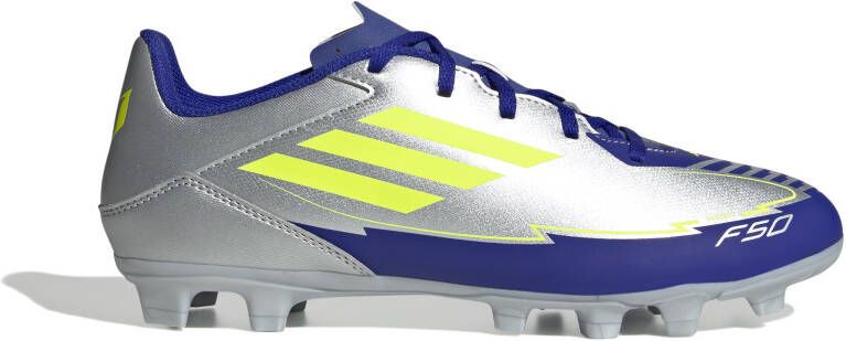 Adidas F50 Messi Club Gras Kunstgras Voetbalschoenen (MG) Zilver Donkerblauw Geel
