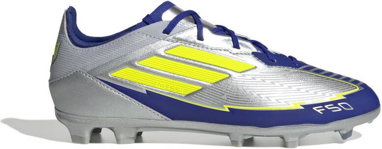 Adidas F50 Messi Elite Gras Voetbalschoenen (FG) Kids Zilver Donkerblauw Geel