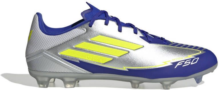 Adidas F50 Messi League Gras Kunstgras Voetbalschoenen (MG) Zilver Donkerblauw Geel