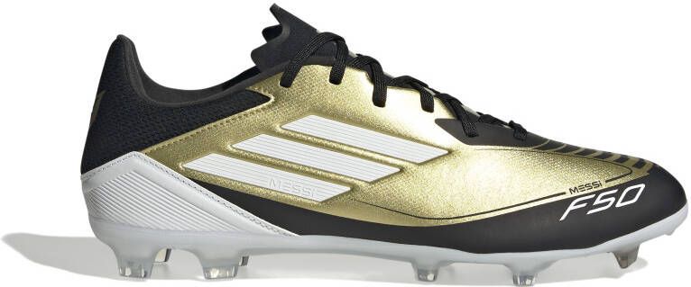 Adidas F50 Messi League Gras Voetbalschoenen (FG) Goud Zwart Wit