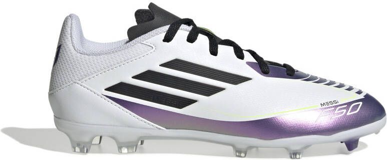 Adidas F50 Messi League Gras Kunstgras Voetbalschoenen (MG) Kids Wit Paars Zwart