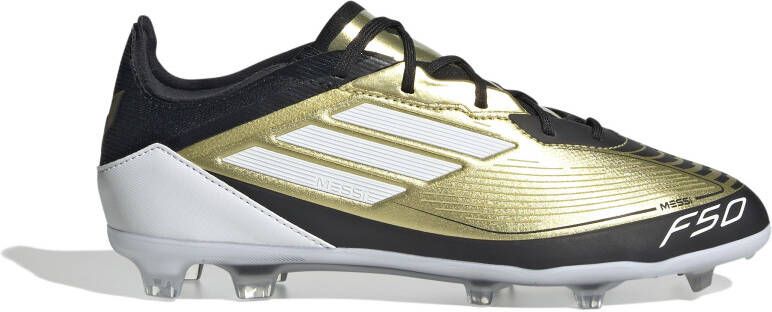 Adidas F50 Messi Pro Gras Voetbalschoenen (FG) Kids Goud Zwart Wit