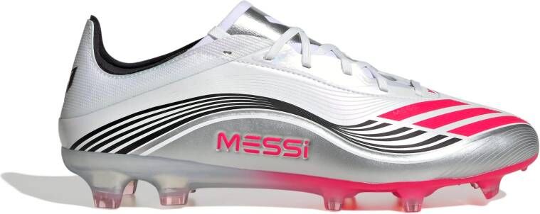 Adidas F50 Messi Pro Gras Voetbalschoenen (FG) Wit Zilver Rood