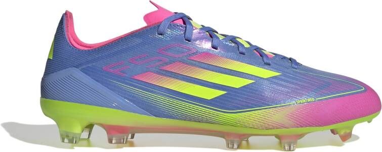 Adidas F50 Pro Gras Voetbalschoenen (FG) Blauw Neongeel Roze