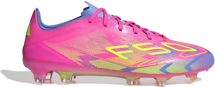 Adidas F50 Pro Gras Voetbalschoenen (FG) Roze Neongeel Blauw