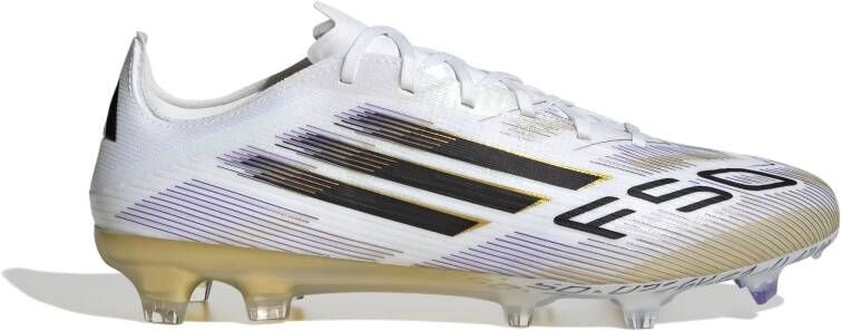 Adidas F50 Pro Gras Voetbalschoenen (FG) Wit Zwart Goud