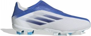 Adidas Kids adidas X Speedflow.3 Veterloze Gras Voetbalschoenen(FG)Kids Wit Blauw