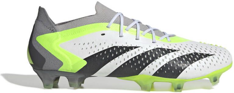 adidas Predator Accuracy.1 Low Gras Voetbalschoenen (FG) Wit Grijs Felgeel Zwart
