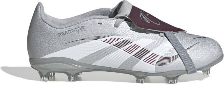 Adidas Predator Bellingham League FT Gras Voetbalschoenen (FG) Kids Zilver Rood Wit