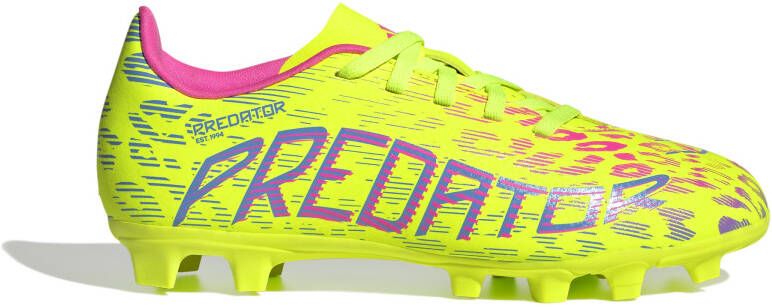 Adidas Predator Club Gras Kunstgras Voetbalschoenen (MG) Kids Neongeel Blauw Roze