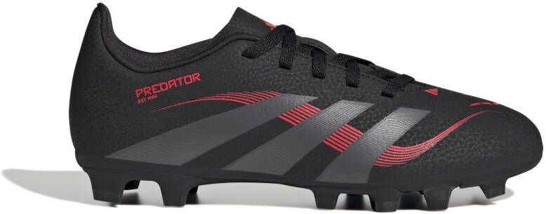 Adidas Predator Club Gras Kunstgras Voetbalschoenen (MG) Kids Zwart Grijs Rood