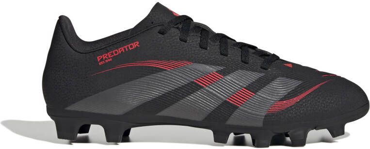adidas Predator Club Gras Kunstgras Voetbalschoenen (MG) Zwart Grijs Rood